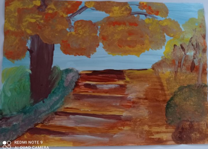 Картина под названием "Autumn" - Diana Vasutik, Подлинное произведение искусства, Акрил