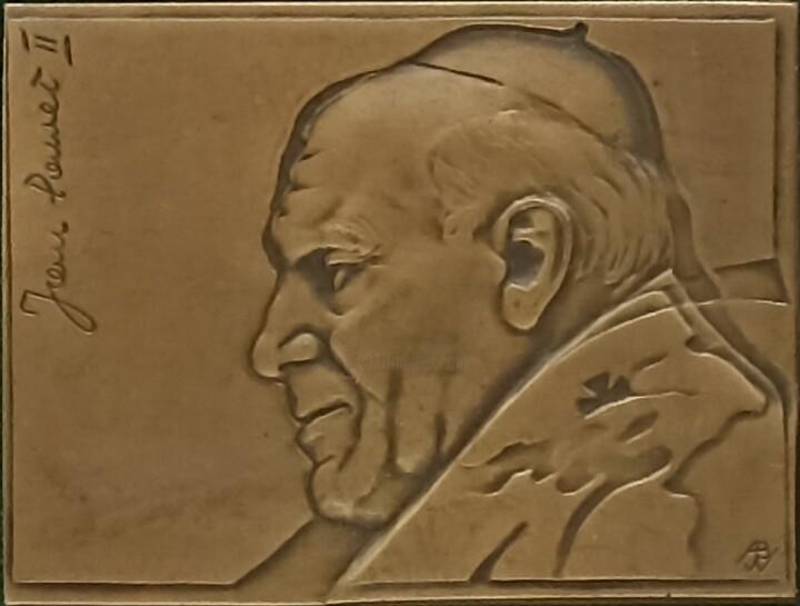 "“II. Ioannes Paulus…" başlıklı Heykel Anna Wątróbska-Wdowiarska tarafından, Orijinal sanat, Bronz