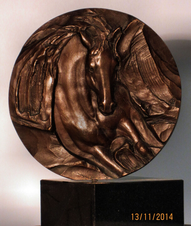 Sculpture titled ""Galop" awers" by Anna Wątróbska, Original Artwork, Bronze