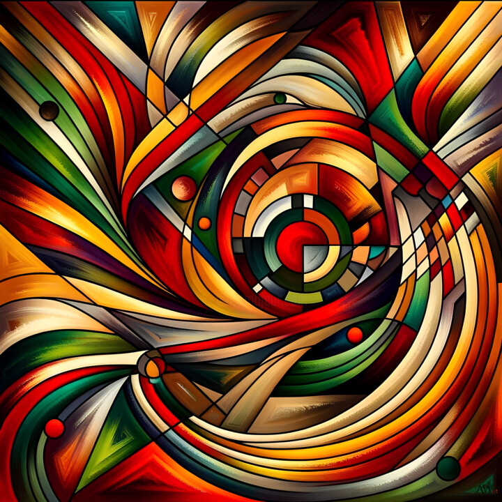 Цифровое искусство под названием "Autumn geometry #3" - Anna Werth, Подлинное произведение искусства, 2D Цифровая Работа