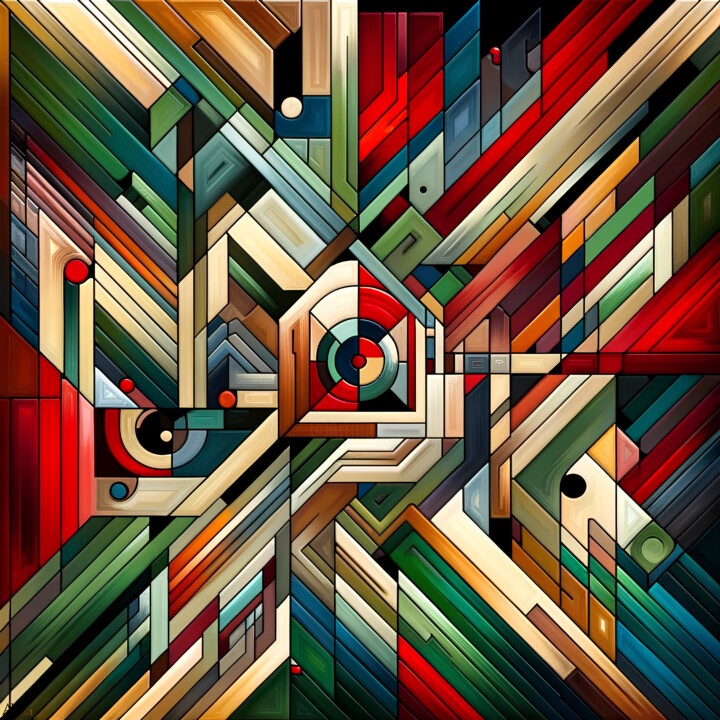 Digital Arts titled "Autumn geometry #4" by Anna Werth, Original Artwork, 2D Digital Work