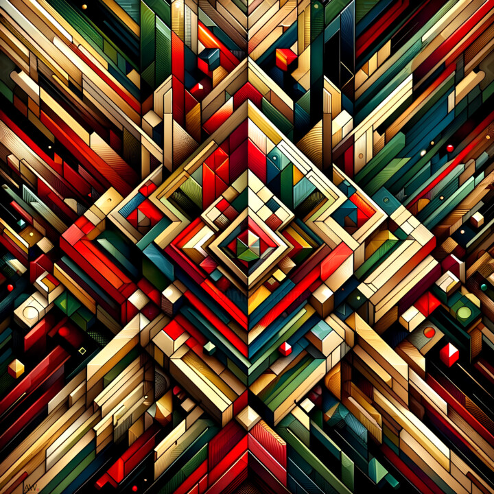 Digital Arts titled "Autumn geometry #7" by Anna Werth, Original Artwork, 2D Digital Work