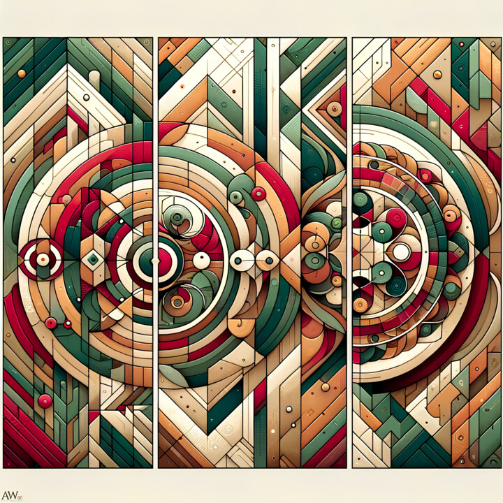 Digital Arts titled "Autumn geometry #8" by Anna Werth, Original Artwork, 2D Digital Work