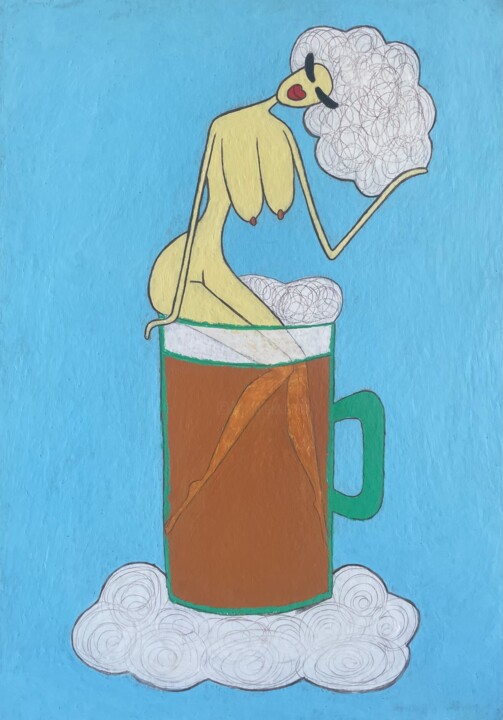 Digital Arts titled "Beer fairy" by Anna Zhuleva, Original Artwork, Digital Collage