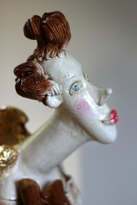 Sculpture titled "Anielica ceramiczna" by Annaart, Original Artwork, Ceramics