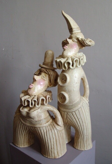 Sculpture titled "White sirs" by Annaart, Original Artwork, Ceramics