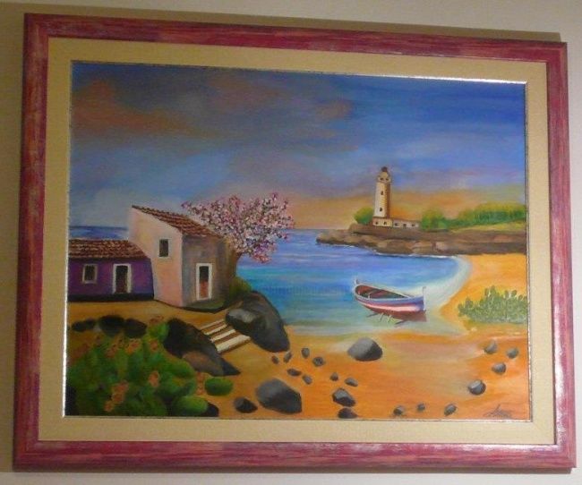 Painting titled "Mediterraneo" by Anna Arvonio, Original Artwork