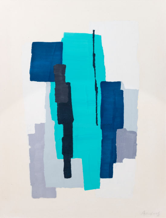 绘画 标题为“Blue” 由Annabel Andrews, 原创艺术品, 丙烯