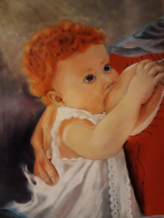 Painting titled "Portrait" by Anna Maglioccola, Original Artwork, Pastel