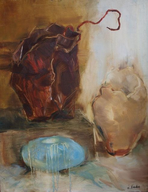 Painting titled "dragon egg" by Anna Kawka, Original Artwork