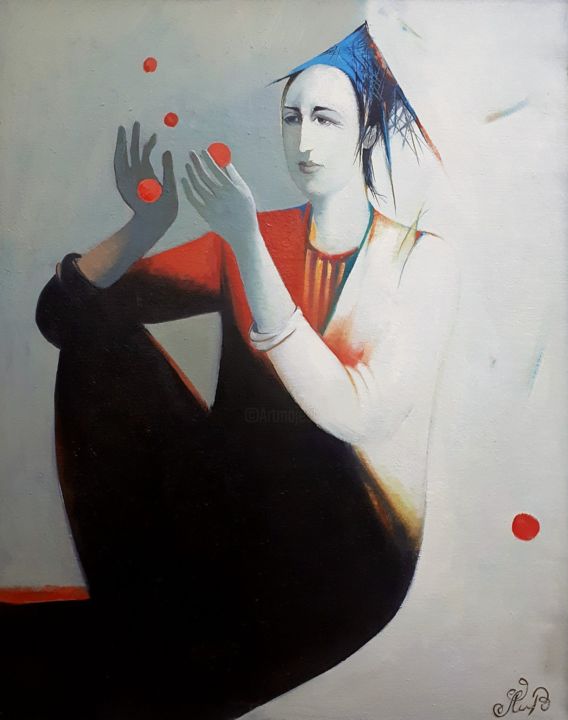 Malerei mit dem Titel "Game" von Annadurdy Muradaliev, Original-Kunstwerk, Öl