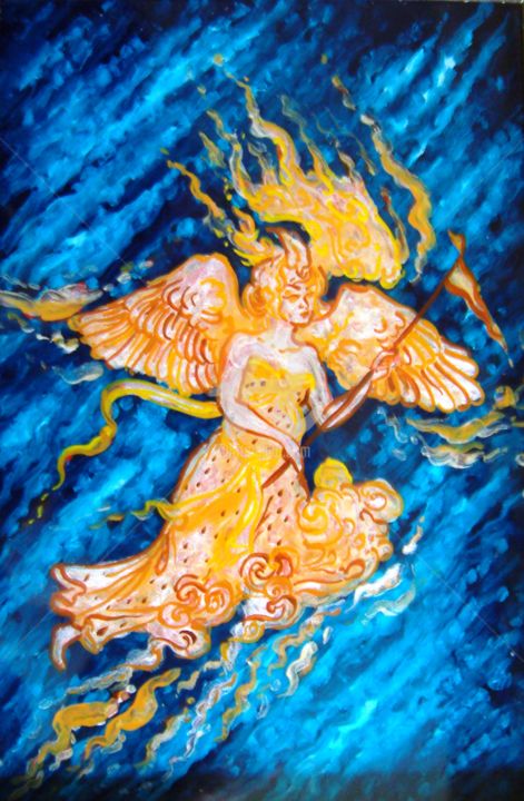 Painting titled "Ange" by Anna Amini, Original Artwork