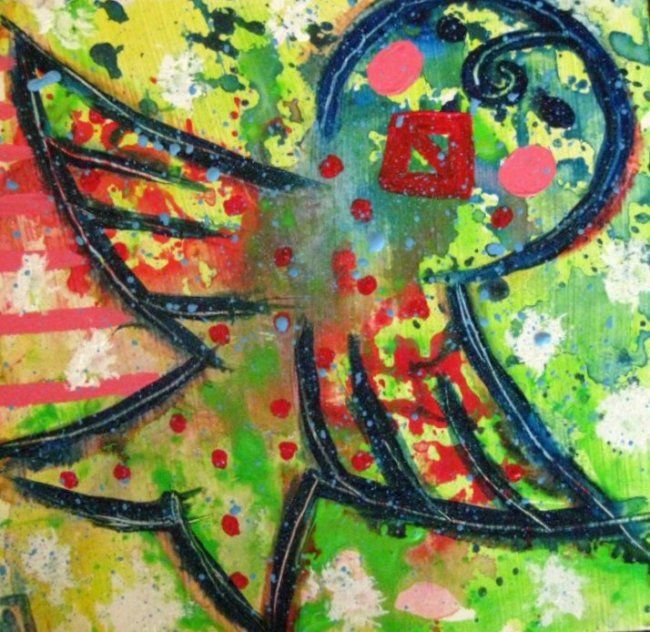 Painting titled "Angel Bird" by Anna Jagla, Original Artwork