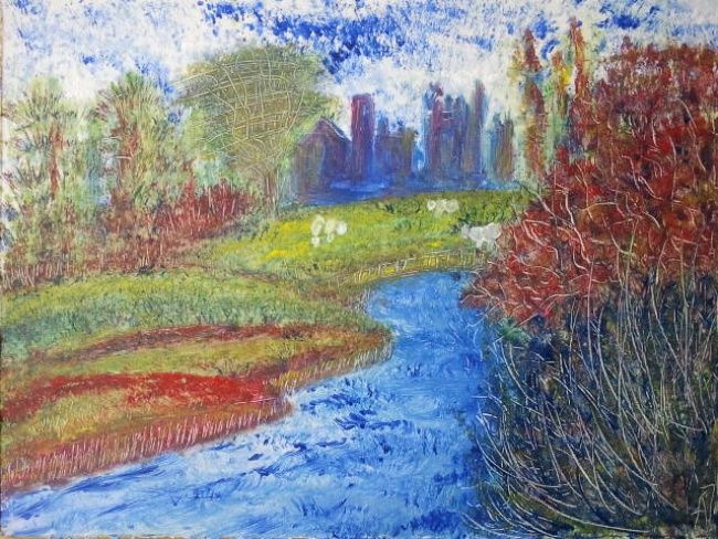 Painting titled "Bective Abbey" by Anna Jagla, Original Artwork, Oil