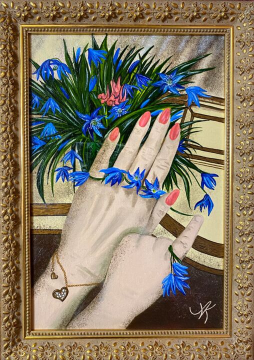 Schilderij getiteld "Весенние цветы" door Anna Kiptenko, Origineel Kunstwerk, Olie