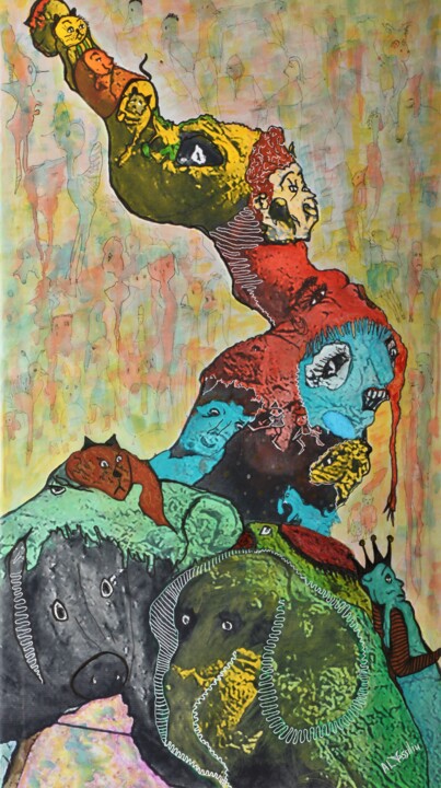 Peinture intitulée "la figue ne tombe j…" par Laura Vassiliu, Œuvre d'art originale, Aquarelle