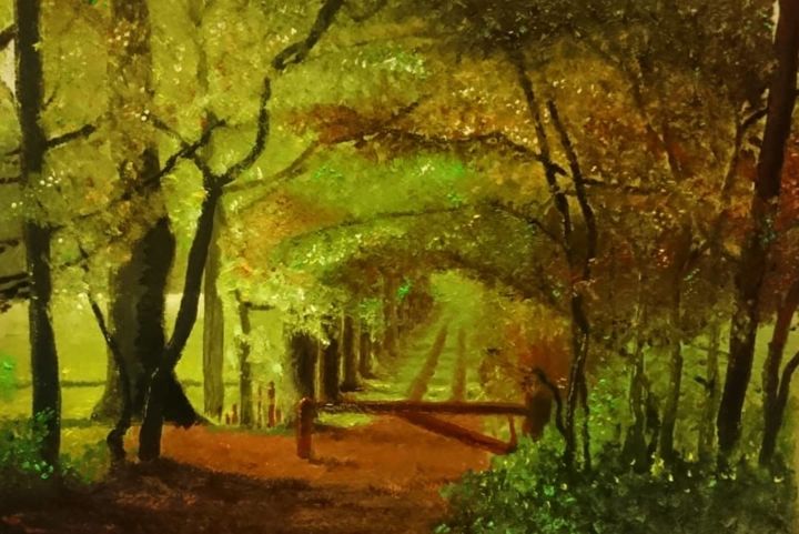 Peinture intitulée "Forest" par Annalucia.Art, Œuvre d'art originale, Huile