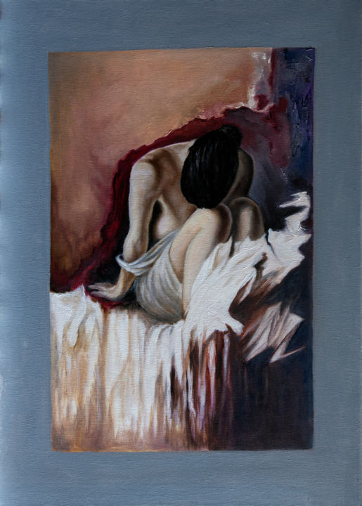 Картина под названием "SOLITUDINE" - Annamaria Maremmi, Подлинное произведение искусства, Масло