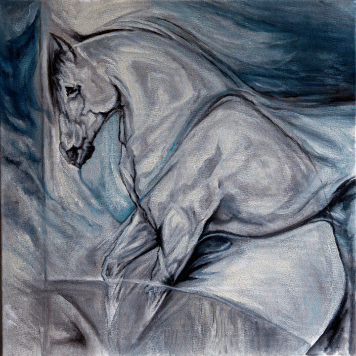 Painting titled "PRIGIONIERO" by Annamaria Maremmi, Original Artwork, Oil