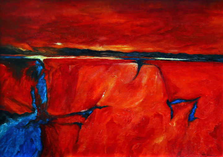 Pintura titulada "In Rosso" por Annamaria Maremmi, Obra de arte original, Oleo