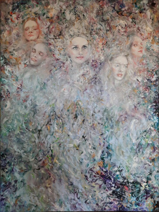 Painting titled "Swan tale" by Anna Privaloff, Original Artwork, Oil