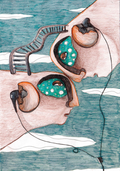Rysunek zatytułowany „Share your music.” autorstwa Anna Reshetnikova, Oryginalna praca, Ołówek