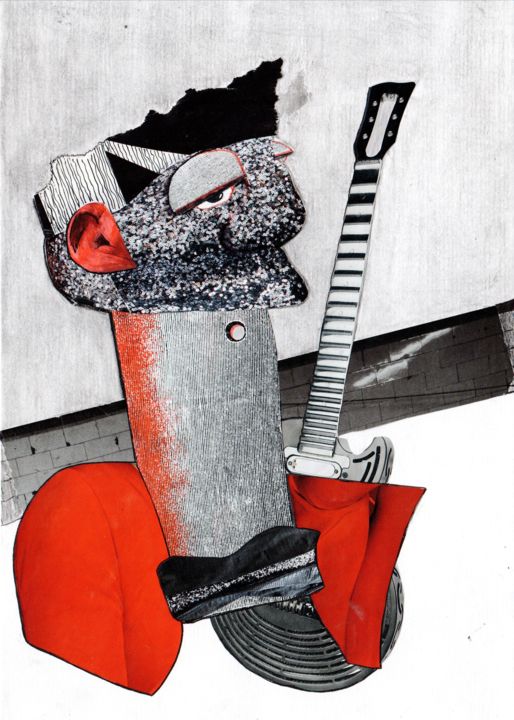 Collages getiteld "Musician" door Anna Reshetnikova, Origineel Kunstwerk, Collages