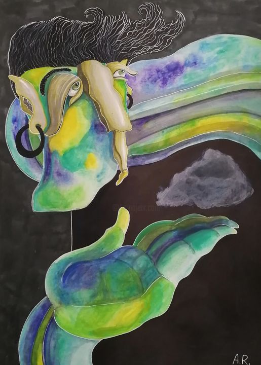 Peinture intitulée "A synoptic" par Anna Reshetnikova, Œuvre d'art originale, Aquarelle