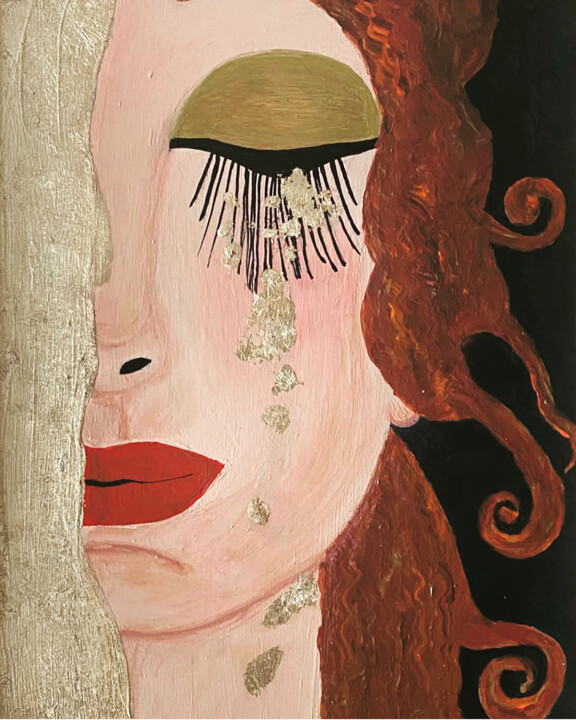 Painting titled "Le lacrime di Freya" by Annarita Pancini, Original Artwork, Pigments