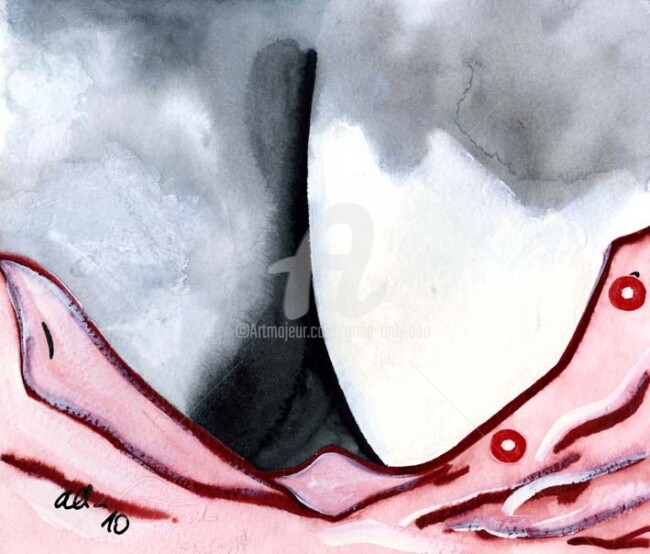 Malerei mit dem Titel "En Forme" von Anne Anh-Dào, Original-Kunstwerk, Aquarell