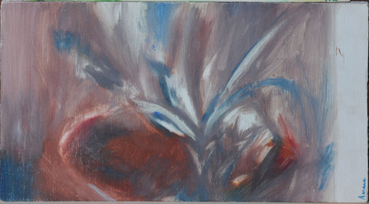 Painting titled "Plante bleue" by Anne B, Original Artwork
