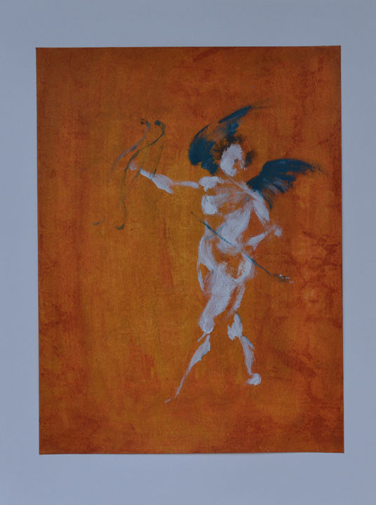 Painting titled "Cupidon" by Anne B, Original Artwork