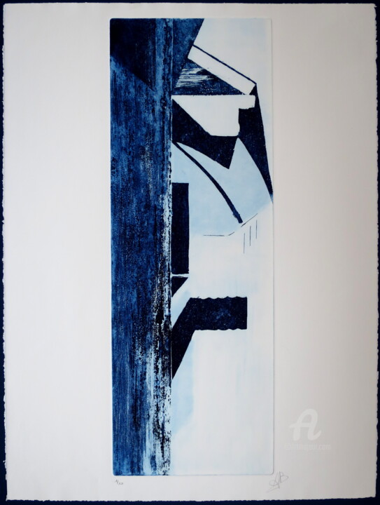 Printmaking titled "Abstraction 4" by Anne Bidaut, Original Artwork, Engraving Mounted on Other rigid panel