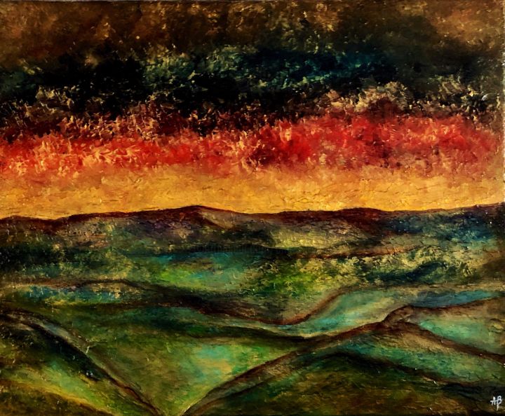 Peinture intitulée "Montagnes #1" par Anne Brigaud, Œuvre d'art originale, Acrylique