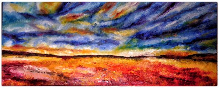 Peinture intitulée "La terre rouge de p…" par Anne Brigaud, Œuvre d'art originale, Huile