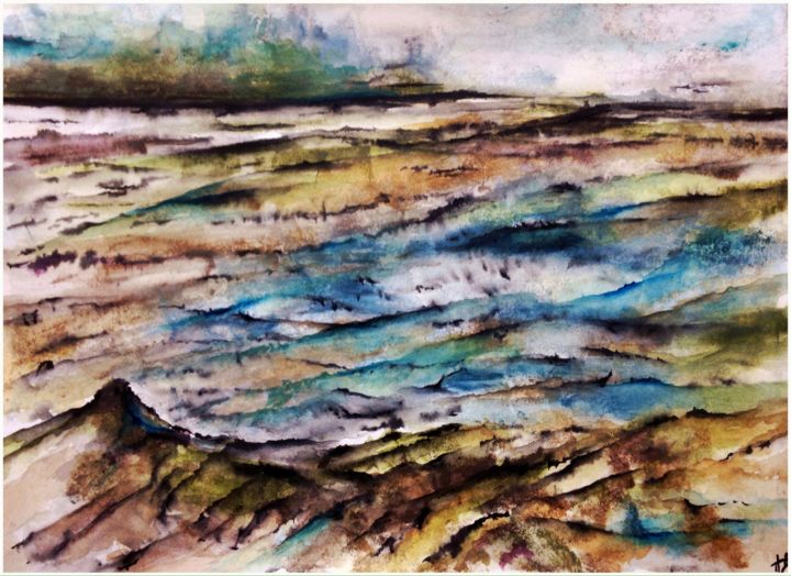 Peinture intitulée "À marée basse" par Anne Brigaud, Œuvre d'art originale