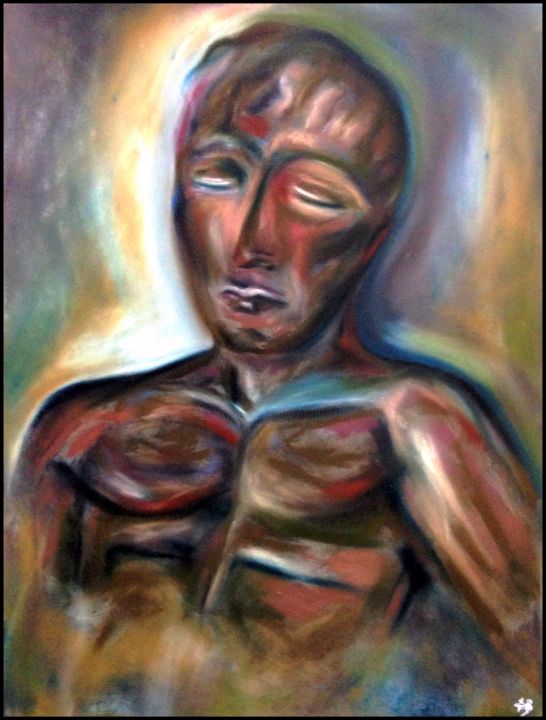 Painting titled "Le bronze" by Anne Brigaud, Original Artwork