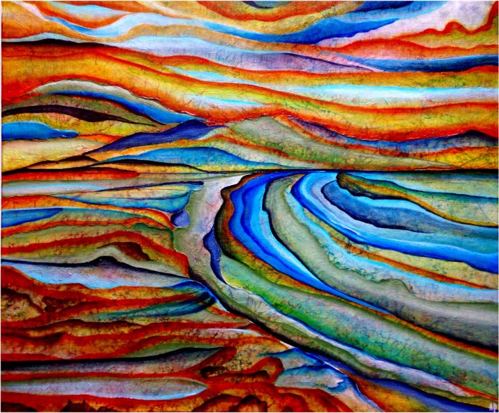 "La montagne à la mer" başlıklı Tablo Anne Brigaud tarafından, Orijinal sanat