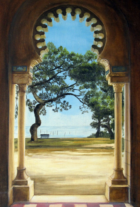 Peinture intitulée "Bassin d'Arcachon "…" par Anne Burdin, Œuvre d'art originale, Huile