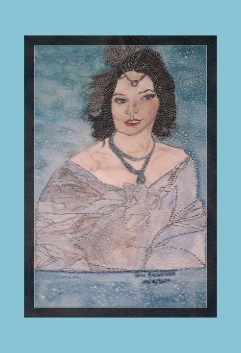Peinture intitulée "Ms." par anne-by, Œuvre d'art originale, Aquarelle