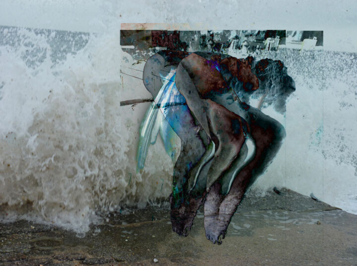 Arte digitale intitolato "La mer - 3 2022" da Anne Cardot, Opera d'arte originale, Lavoro digitale 2D