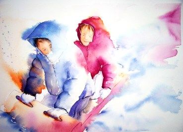 「La luge.」というタイトルの絵画 Anne Carezによって, オリジナルのアートワーク