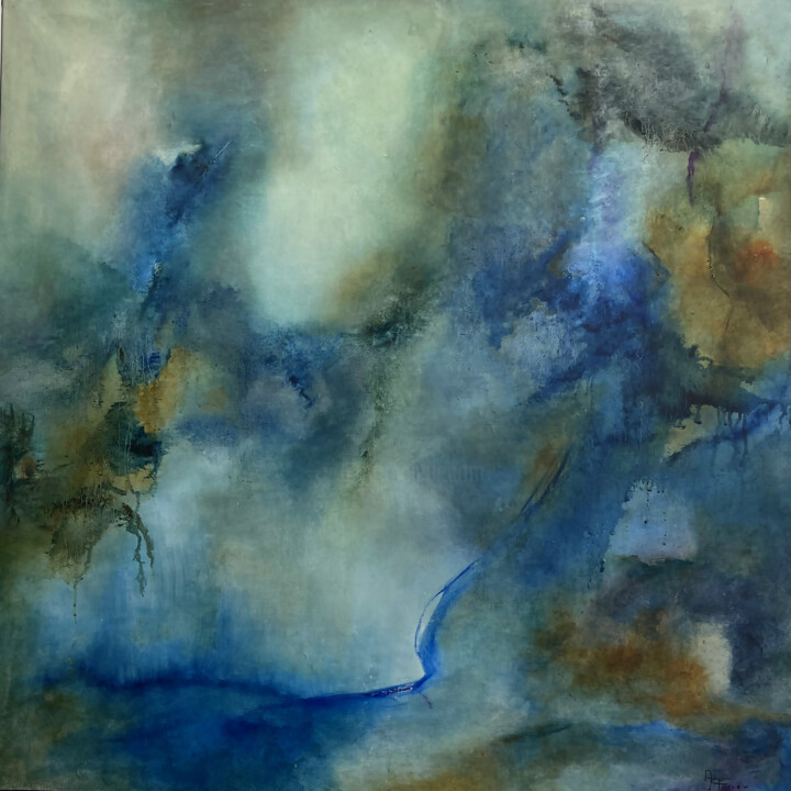 Malerei mit dem Titel "Explosion silencieu…" von Anne-Catherine Favier, Original-Kunstwerk, Öl