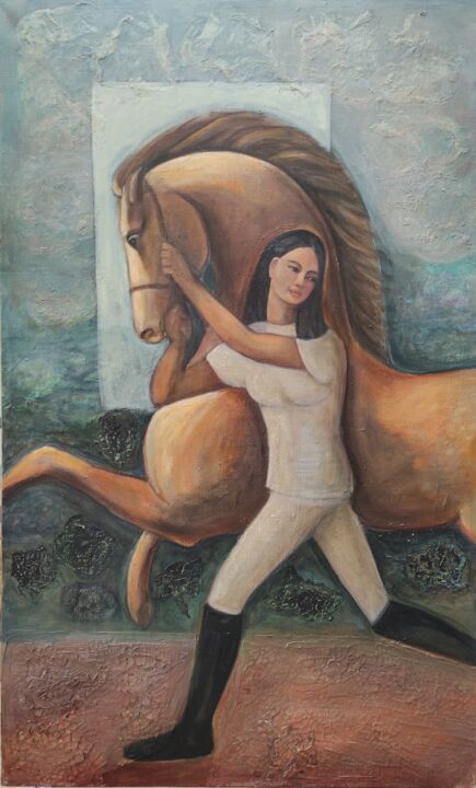 Pintura titulada "Epona" por Anne Christine Fernand Laurent, Obra de arte original, Acrílico