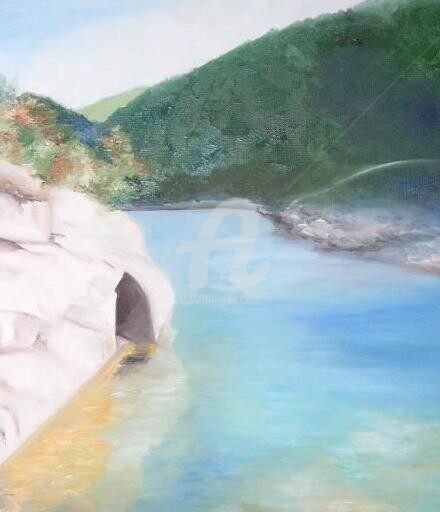 Картина под названием "Rivière Corse" - Anne Dahirel, Подлинное произведение искусства