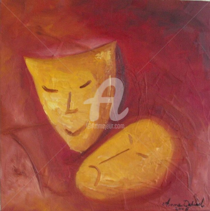 Painting titled "masque" by Anne Dahirel, Original Artwork