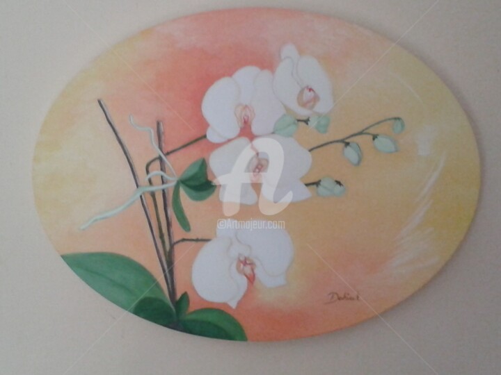 Schilderij getiteld "orchidees.jpg" door Anne Dahirel, Origineel Kunstwerk, Olie