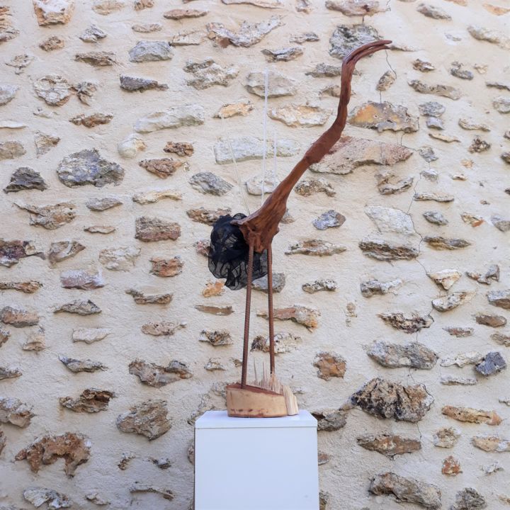 Sculpture titled "Série Anhydra 4 ois…" by Anne Delaby, Original Artwork, Wood