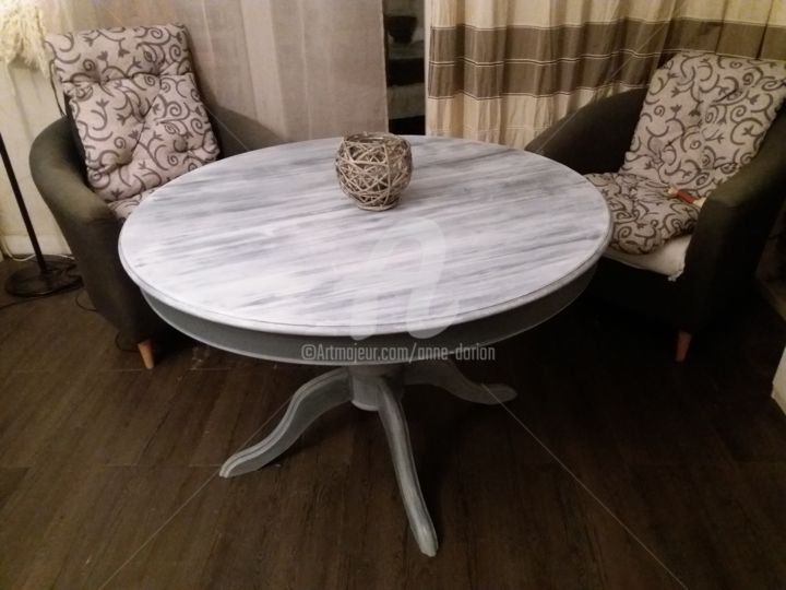 手工艺品 标题为“Table en merisier s…” 由Anne D'Orion, 原创艺术品, 家具