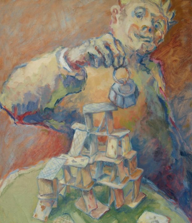 Peinture intitulée "Jeu de vilain" par Philippe Guerry, Œuvre d'art originale, Huile
